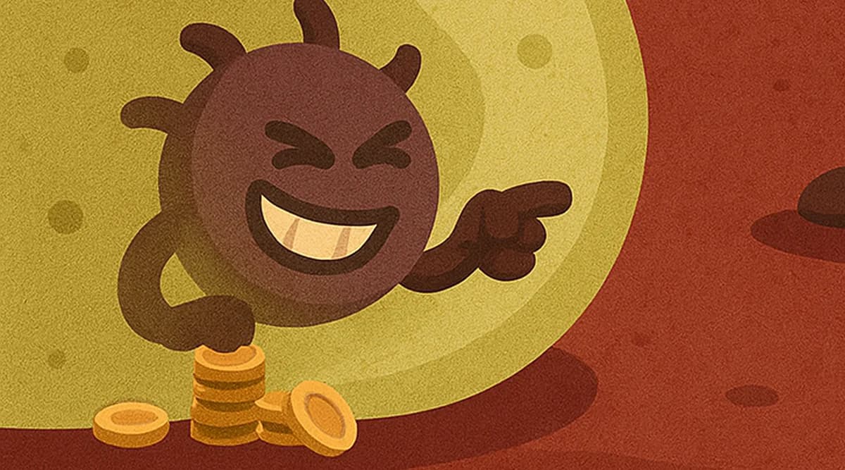 Internal gas and biofilm illustration