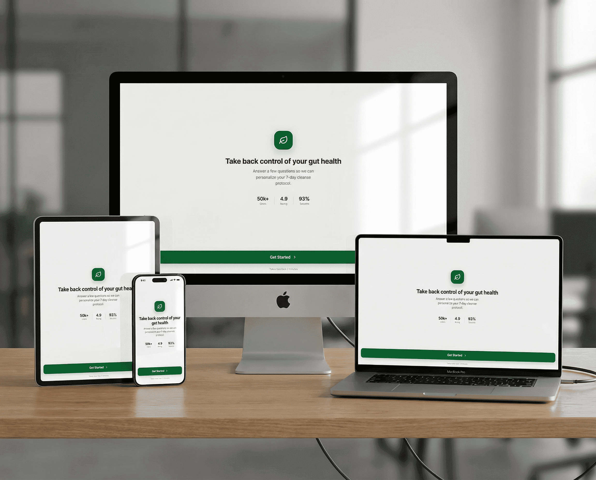 Purge App Interface - Mac, Phone, and Tablet